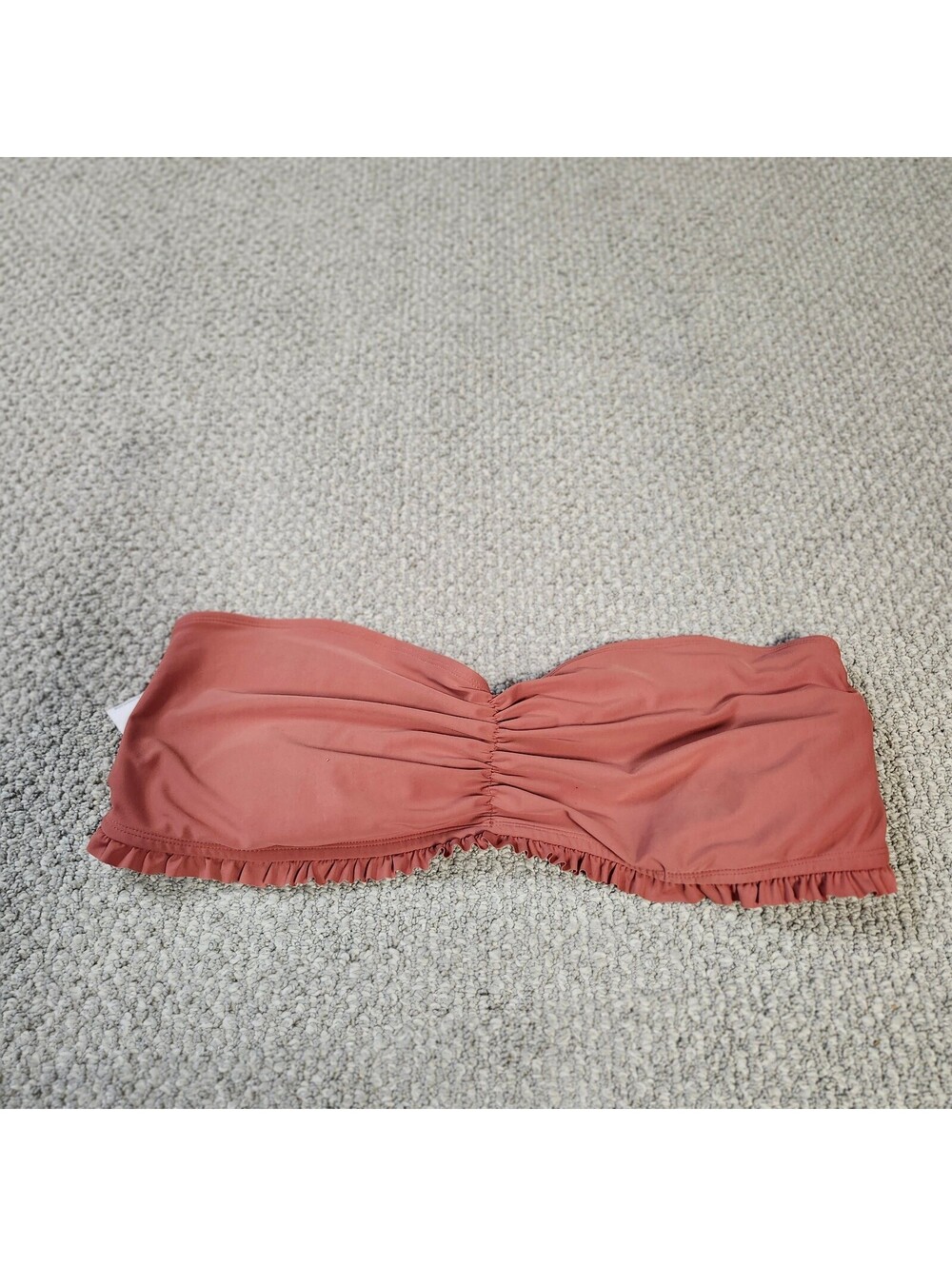 Old Navy Strapless Bandeau Bra in Terracotta with Ruffle Trim Size 3X NWT